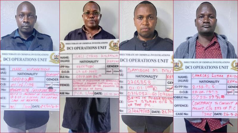 Four police officers are in custody over illegal firearms trade.